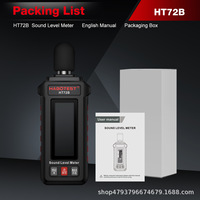 Medidor de Ruido HABOTEST HT72A/B, Detector de Decibelios, Instrumento de Detección de Ruido, Medidor de Nivel de Sonido Portátil, Negro/Rojo
