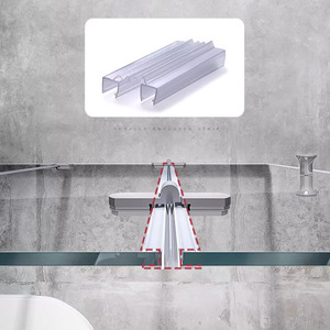 Pantalla de baño de separación húmeda seca Rectangular integrada moderna, 6mm, ducha plegable, puerta corredera, Partición de baño <span class=keywords><strong>para</strong></span> secado húmedo - Product Image 4