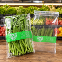 Transparante BOPP anti-condens zelfklevende verpakkingen voor verse groenten, fruit, sla en salade met aangepaste logo's.