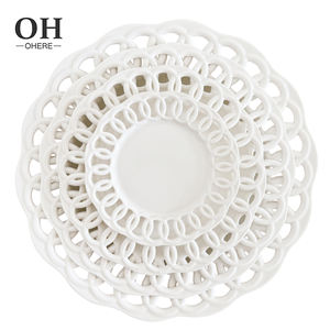 Ohere <span class=keywords><strong>Assiettes</strong></span> <span class=keywords><strong>de</strong></span> présentation en porcelaine osseuse <span class=keywords><strong>de</strong></span> forme évidée faites à la main et vaisselle <span class=keywords><strong>de</strong></span> banquet en céramique <span class=keywords><strong>de</strong></span> mariage nouveau design - Product Image 2