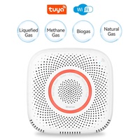 Détecteur de gaz WiFi Heiman, alarme de fuite de gaz naturel, capteur de méthane CH4 avec commande vocale de la vanne, AC100-240V, à brancher pour la maison