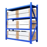 Étagère de rangement robuste à 4 niveaux, 220 kg/étagère, en acier sans boulons, avec revêtement en poudre, protection contre la corrosion, pour garage et entrepôt
