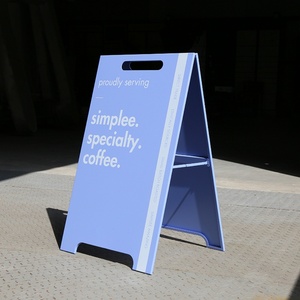Sturdy Folded Metal Board a <b>Frame</b> Sign Stand for Sidewalk Double Sided Advertising Sandwich Boards Outdoor - Product Image 4