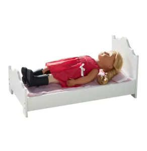 Móveis de bonecas de 18 polegadas, bonecas de madeira branca adequadas para cama americana