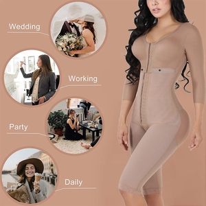 Oem Afslankend Ondergoed Fajas Postparto Logo Shapewear Buik Lange Effen Korset Borst Strakker Bodyshaper Met Beha En Mouwen - Product Image 6