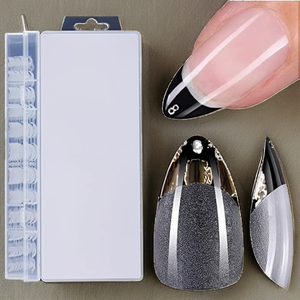 <span class=keywords><strong>Faux</strong></span> <span class=keywords><strong>ongles</strong></span> en acrylique de haute qualité TOMICCA, style français, forme amande courte, couvrance totale, avec <span class=keywords><strong>colle</strong></span>, 10 tailles - Product Image 2