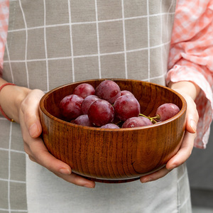 Bols en bois créatifs pour enfants avec gravure, grands bols en bois de jujube pour adultes, adaptés à un usage domestique, aux hôtels et - Product Image 4
