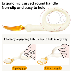Juego de Cuchara y Tenedor de Silicona para Bebés, Ajustables y Flexibles, de PPSU, para la Alimentación de Niños Pequeños - Product Image 2