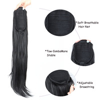 Queue de cheval synthétique à pince en promotion – Extension de queue de cheval droite en cheveux synthétiques – Perruques de cheveux synthétiques