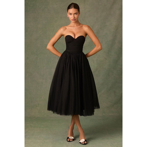 Nuovo Abito Elegante Senza Spalline <span class=keywords><strong>in</strong></span> <span class=keywords><strong>Tulle</strong></span> <span class=keywords><strong>Trasparente</strong></span> Tinta Unita - Product Image 1