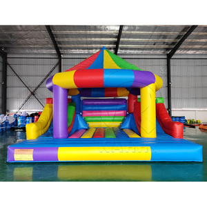 Château Gonflable Personnalisé Combo Arc-en-ciel, Structure Gonflable Commerciale de Qualité Supérieure pour Enfants et Adultes avec Souffleur - Product Image 3