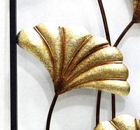 Cadre métallique avec fleurs de luxe en fer 3D, Art de décoration de maison, Style européen abstrait, artisanat mural suspendu