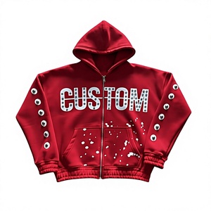 Hoodie personnalisé en molleton teint, coupe oversize pour les marques de streetwear américaines, broderie ton sur ton, faible MOQ - Product Image 1