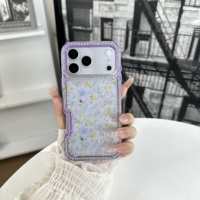 Fabrieksdirect PC telefoonhoesje met ingelegde diamanten, epoxy grafische print, antislip, pastelkleurige bloemen, voor ZT NUBIA V80 MAX 4G