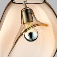 Lustre LED en verre européen de luxe, lampe suspendue moderne, commande par interrupteur, éclairage décoratif de plafond pour salon et salle à manger