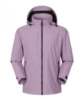 Veste unisexe d'extérieur à coque rigide 100 % polyester enduit, coupe-vent, imperméable, respirante, avec fermeture éclair et cordon de serrage, vente en gros
