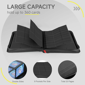 Classeur de cartes à collectionner zippé en PU de qualité supérieure, personnalisable, avec 20 pages à chargement latéral, pour jeux de cartes, sports et TCG - Product Image 4