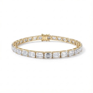กำไลข้อมือเพชรทรงอีสต์เวสต์สีมรกต - ทอง 9k, 14k, 18k - Product Image 5