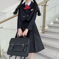 Uniforme scolaire de style preppy pour les collégiens et lycéens, jupe à bretelles, jupe plissée, robe