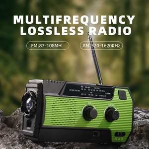 <strong>FM</strong>/AMWB Solar Panel Rechargeable <strong>Battery</strong> Dry Cell Four-Way Power Bank Hand Crank Emergency <strong>Radio</strong> Sound Light Flashlight Plastic - Product Image 2