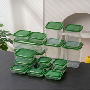 Ensemble de 17 boîtes de conservation de fruits en plastique transparent, utilisables au micro-ondes et au réfrigérateur, pour la conservation des aliments à usage domestique - Product Image 4