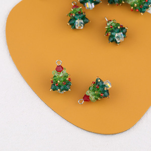 Christmas <b>Tree</b> Crystal <b>Glass</b> Pendant Themed Charm For Bag Keychain Gift Accessory Spring 2024 Yiwu Origin Plastic Resin - Product Image 2