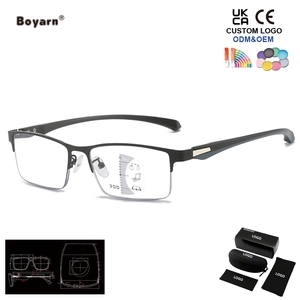 Gafas <span class=keywords><strong>de</strong></span> <span class=keywords><strong>Lectura</strong></span> para Computadora Boyarn Multifocales Progresivas con Protección Anti-Luz Azul, Metálicas, Extra Anchas, Sin Líneas Bifocales, Grandes - Product Image 1