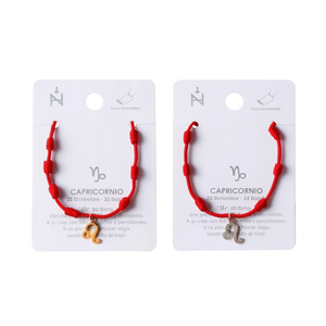 Cavigliera Capricorno Sette Stelle con Cordino Rosso in Acciaio Inossidabile, Gioiello Zodiacale Fatto a Mano - Product Image 1
