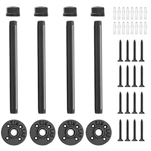 Porte-vêtements industriel en tuyau, 12 pouces, lot de 4, montage mural, robuste, en métal noir, multifonctionnel, barre de suspension pour garde-robe - Product Image 6