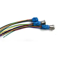 12mm 16mm 19mm 22mm saklar tombol tekan logam kepala datar 1NO1NC penguncian lampu LED merah oranye biru hijau putih 3v 12v 24v 110v
