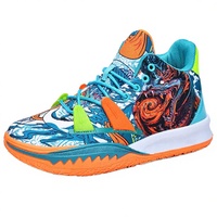 Chaussures de basketball unisexe en toile et maille respirante, basses et mi-montantes, à lacets, style graffiti, pour l'extérieur, mode et sport
