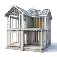 Villa en acier léger préfabriquée, structure en acier à paroi mince formée à froid, ossature de bâtiment résidentiel