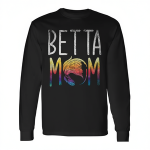 T-shirt a maniche lunghe Betta Mom, regalo per gli amanti dei pesci Betta, per gli appassionati di acquari - Product Image 2