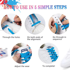 Lacets de chaussures en caoutchouc de haute qualité, plusieurs couleurs, logo personnalisable <span class=keywords><strong>pour</strong></span> hommes et femmes, chaussures de sport - Product Image 4