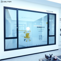 Ventana Abatible y Giratoria de Aluminio con Diseño de Bisagra Oculta, Ventanas de Aluminio con Rotura de Puente Térmico para Proyectos Interiores de Alta Gama