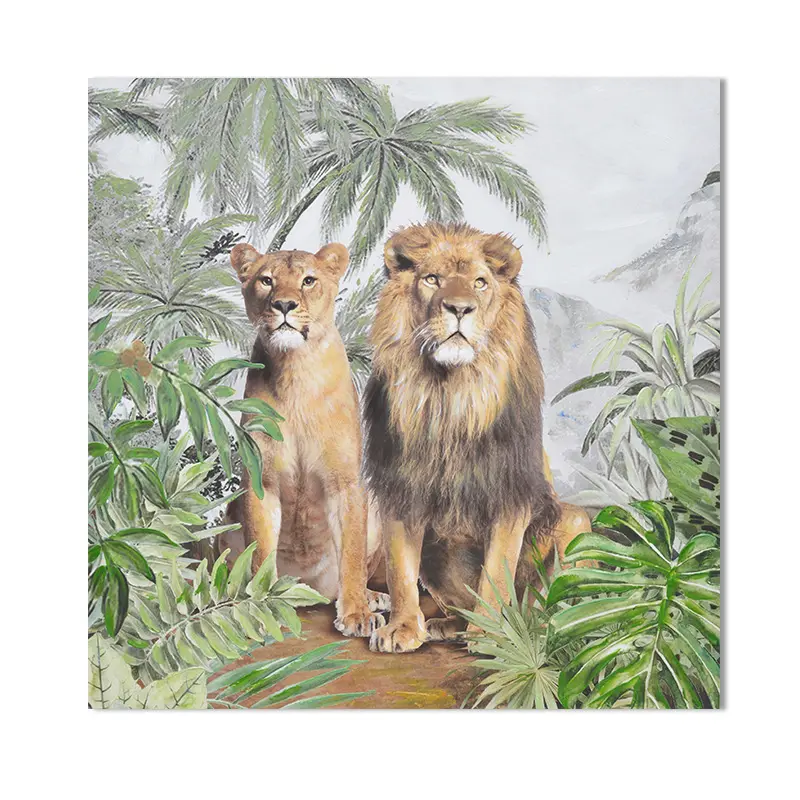 Peinture murale avec décoration du tigre, thème animaux, décoration artistique