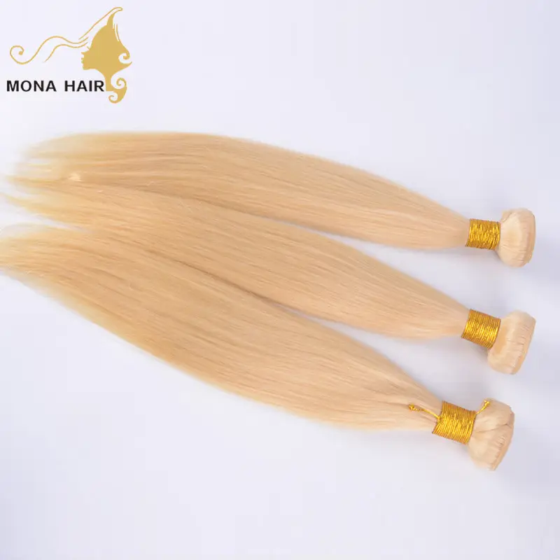 Wholesale Straight Top Quality Blonde Color 100 Percent Human Hair Weave