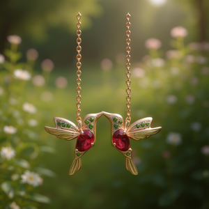 Pendientes Colgantes E534 Chapados en Oro Rosa con Piedra Azul Engastada en Garra, Joyería Romántica de Moda para Mujer - Product Image 2