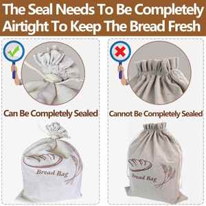 Bolsa de Pan de Lino Ecológica Premium con Cordón, Reutilizable para Guardar Pan Casero, Ideal para Regalo - Product Image 5