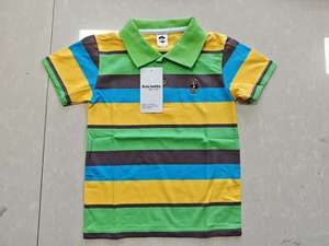 <span class=keywords><strong>Camicia</strong></span> di Polo per bambini di grandi dimensioni su misura per bambini maglietta estiva in cotone <span class=keywords><strong>a</strong></span> <span class=keywords><strong>maniche</strong></span> <span class=keywords><strong>corte</strong></span> con risvolto <span class=keywords><strong>a</strong></span> strisce su misura - Product Image 3