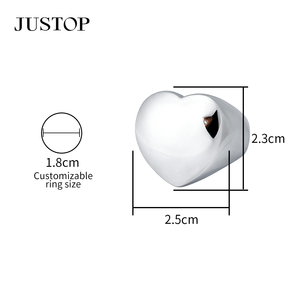Bague JUSTOP en acier inoxydable 2,2 cm, géométrique, avec zircon cubique, bijoux unisexes modernes - Product Image 3