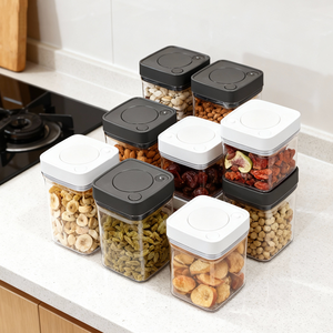 Pot de conservation alimentaire Vacare en plastique PETG, scellé sous vide, anti-humidité, pour noix, haricots, céréales, ingrédients secs, boissons - Product Image 1