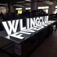 Kustom pencahayaan LED baja tahan karat 3D tanda bisnis Logo toko Outdoor tanda lampu untuk aplikasi mobil