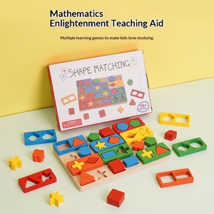 KAI AO Wooden Jigsaw Puzzle Box Digital Shape Matching Board Montessori Sensory Toy for Children 2-4 Years Developing - Product Image 2