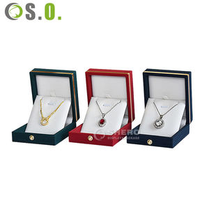 Boîte à bijoux en cuir PU noir et rouge, personnalisable avec logo, pour colliers, bracelets, boucles d'oreilles et bagues – Vente en gros - Product Image 6