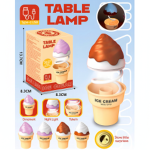 Lampada da tavolo ricaricabile USB a forma di gelato luce notturna a LED ricarica rapida materiale ABS luce calda telecomando progetti - Product Image 1