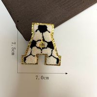 Patch brodé en tissu éponge avec lettres de football de 7,5 cm et paillettes dorées, accessoire vestimentaire
