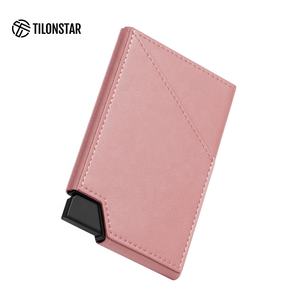 TILONSTAR TVC501, diseño de moda, tarjetero de cuero emergente Delgado, tarjetero de aluminio, Tarjetero con bloqueo RFID para regalos - Product Image 5