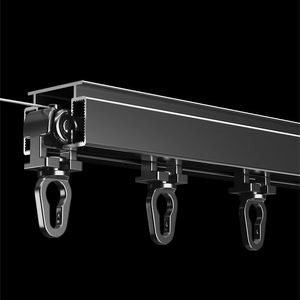 Bán buôn điện đen theo dõi đường sắt RUNNERS nhựa Rèm tàu lượn S sóng gợn gấp phụ kiện được xây dựng trong màu đen ngang - Product Image 2