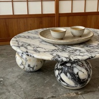 Table basse moderne de luxe nordique en marbre, socle durable Calacatta Viola, ensemble de meubles pour chambre et salon